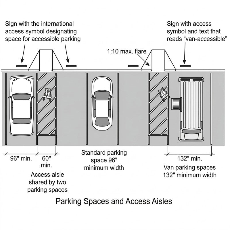 ADA Accessible Parking Spaces Diagram